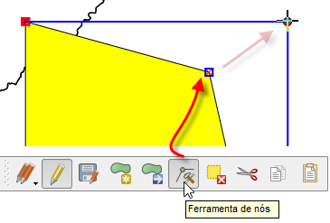 Figura 22. Modo de Edição de Feições: Desenho de uma poligonal baseada em pontos (alta precisão).