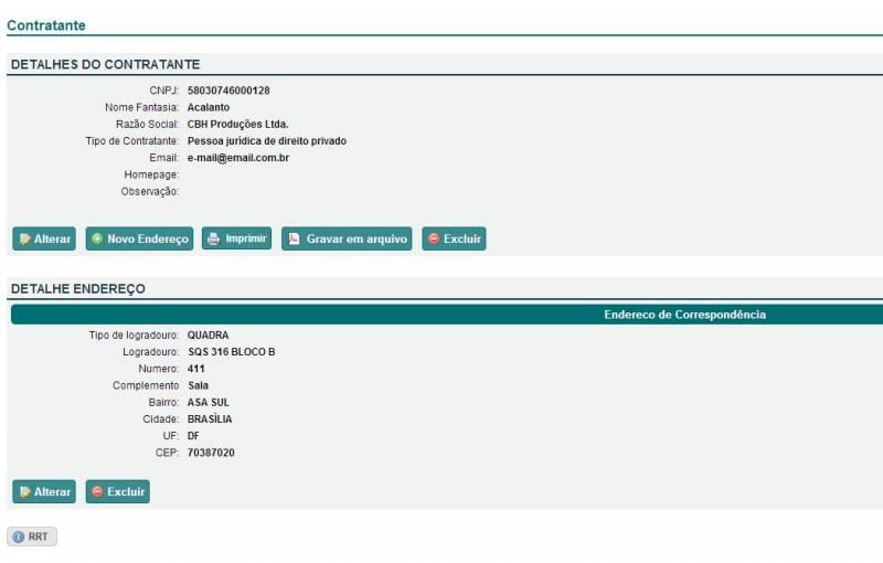 Após preencher corretamente todos os dados obrigatórios, selecionar a opção