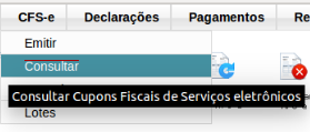 Ao clicar no numero da nota desejado, será exibida a imagem da NFS-e ao lado. 4.2 - Consulta de Cupons Fiscais via Pagina Web.