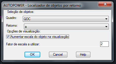 Localizador de Pulsadores Esta opção permite identificar no desenho todos os elementos inseridos na planta que possuem pulsadores.