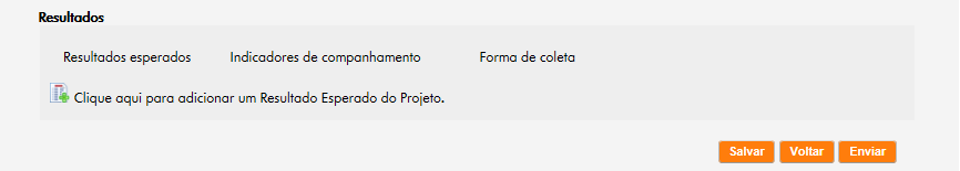 projeto: detalhamento Em Resultados, queremos saber quais são os resultados esperados pela Organização Social caso o projeto seja realizado.