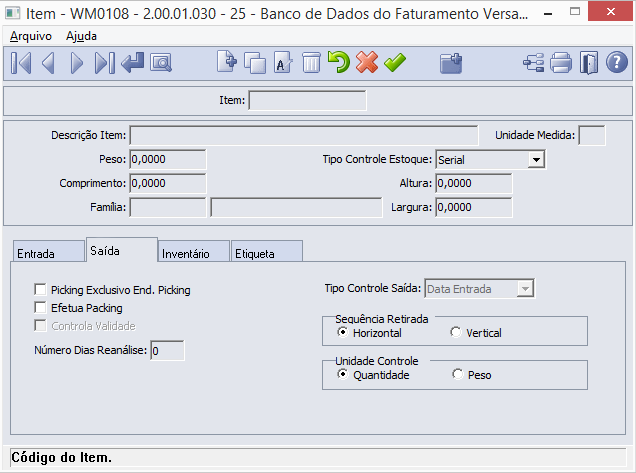 o Vertical: Quando o saldo de separação é esgotado no endereço, o sistema sugere o próximo endereço na mesma coluna para separação.