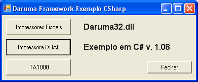 Parte 3. Configuração da impressora. 3.1 Execute o arquivo Daruma_Framework_CSharp.