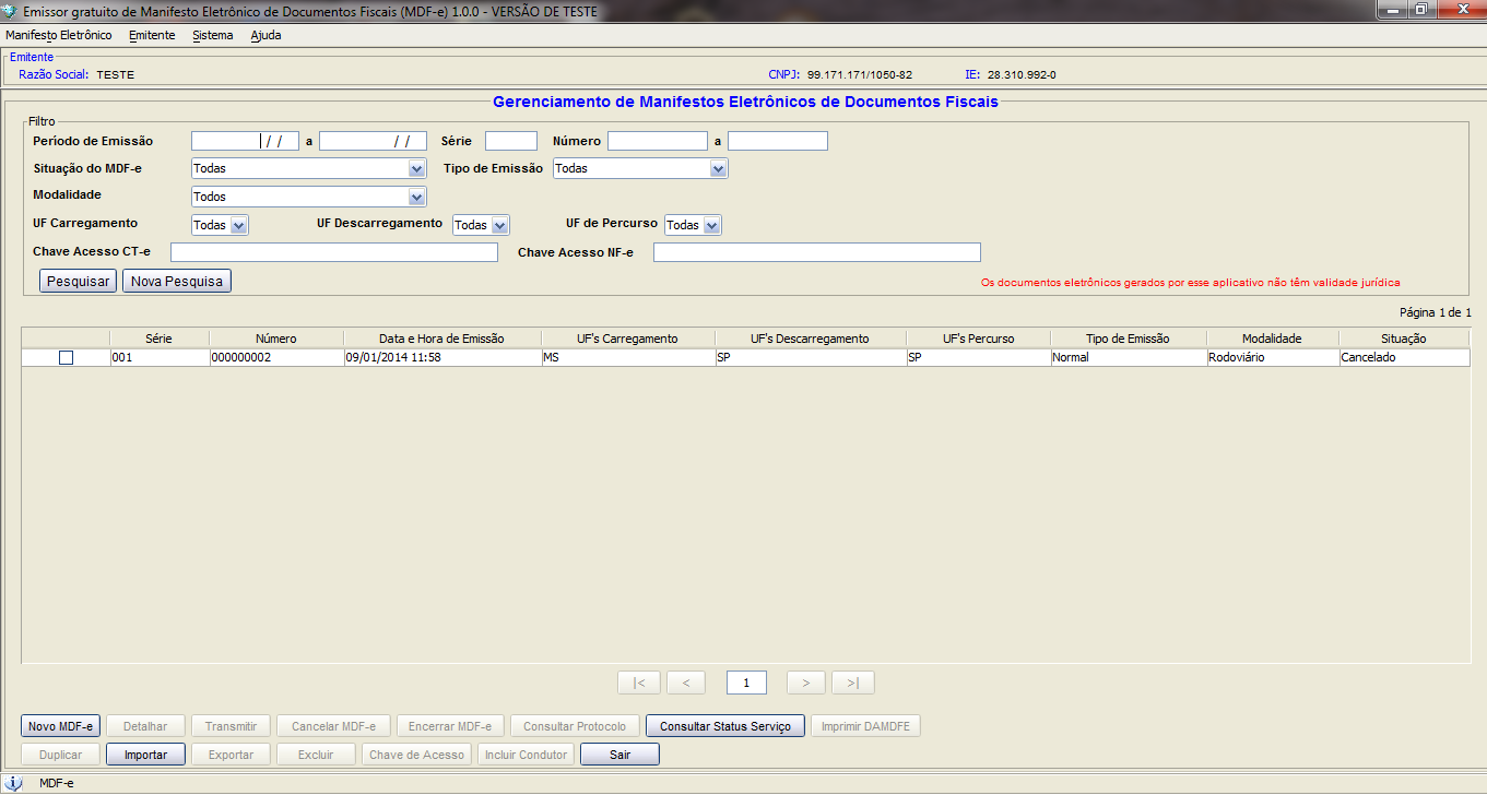 MDF-e CANCELADO OK.