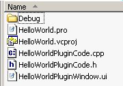 Figura 14 - Geração do arquivo de projeto para Visual Studio Diretório raiz terraview windows plugins linux HelloWorld.