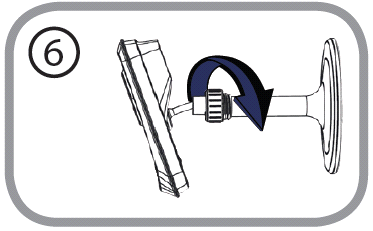 Etapa 4: Coloque a base de montagem sobre os furos que estão na parede ou teto. Certifique-se de alinhar os orifícios da base de montagem com os furos na parede ou teto.