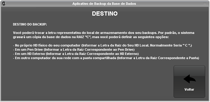 01.02 APLICATIVO DE BACKUP U3 Sistemas Análise e Desenvolvimento de