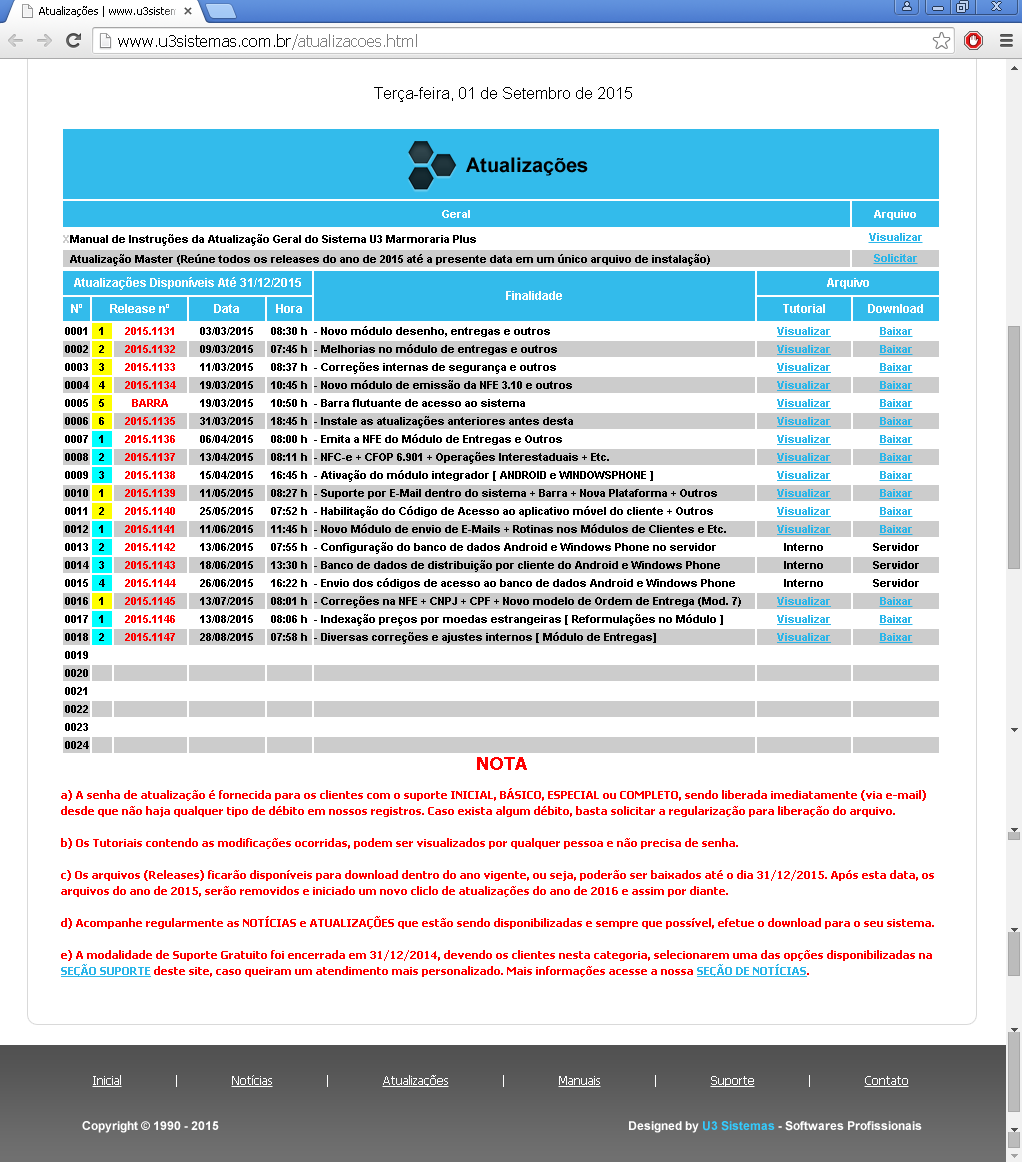 9 01.03 ACESSO AO SITE SEÇÃO DE ATUALIZAÇÕES 03 Será possível