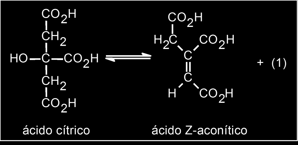 06) (ovest-2002) No ciclo de Krebs, o ácido cítrico é convertido no ácido isocítrico tendo como intermediário o ácido Z-aconítico: Sobre esta reação, podemos afirmar que: a) O