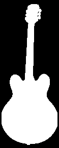 1.2 Guitarra Semi-acustica Modelo Sheraton. Guitarra semi-acustica com corpo em jacarandá, braço em mogno, escala em rosewood (Pau Brasil).
