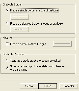 Para a última janela aceitar os valores defaults e clicar sobre o botão Finish Clicar