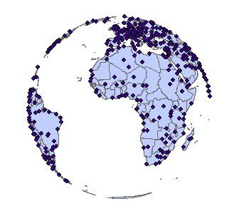 Selecionar: Predefined > Projected Coordinate Systems > World > Vertical Perspective (world)