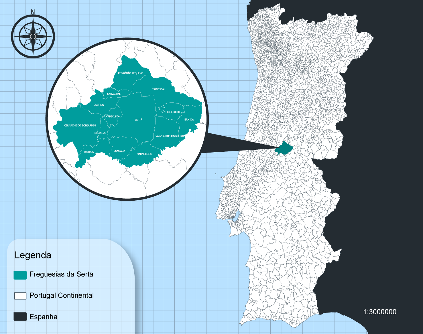 Câmara Municipal da Sertã Introdução O Concelho da Sertã situa-se, na região centro de Portugal, distrito de Castelo Branco, enquadrando-se na região do Pinhal Interior Sul sendo subdividido em