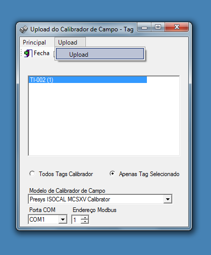 5.6.2 - Upload Automático Importação dos dados da calibração realizada nos calibradores