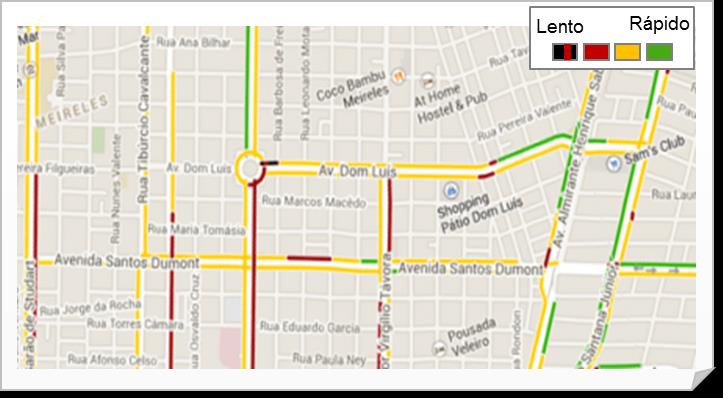 Figura 2: Dados do Google Maps para uma quarta-feira típica, às 18:15.