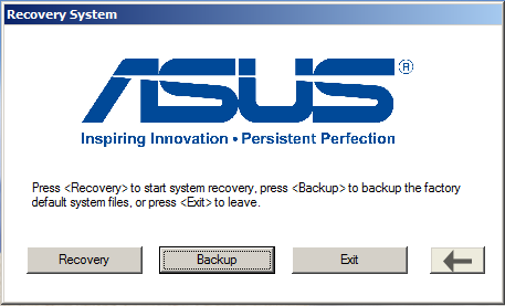 Recuperação do Sistema (apenas para modelos com SO Windows 7) Certifique-se de que o seu Eee PC se encontra ligado ao transformador AC antes de utilizar a função de recuperação F9, para evitar