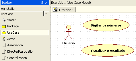 Criando Casos de Uso A inserção dos casos de uso deve ser