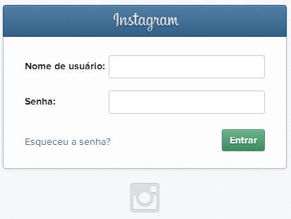 2.3 Instagram 1) Ao clicar no botão Adicionar, preencher os campos Nome do usuário, senha e clicar em Entrar ; 2) Apresenta a tela