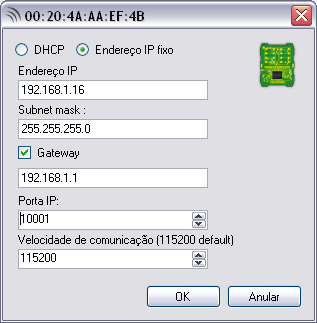 Configurar. e, posteriormente, atribuir o endereço IP pretendido.