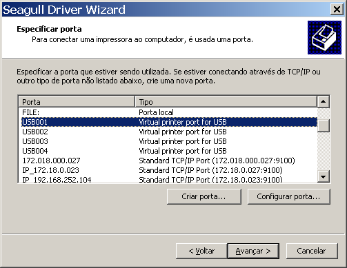 17 Selecione o driver do modelo OS214 Plus, de acordo com a linguagem da impressora PPLA ou PPLB, e clique em Avançar :