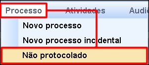 Figura 58 A imagem da Figura XX será aberta com todos os processos não protocolados, estes processos existem somente no ambiente do advogado.