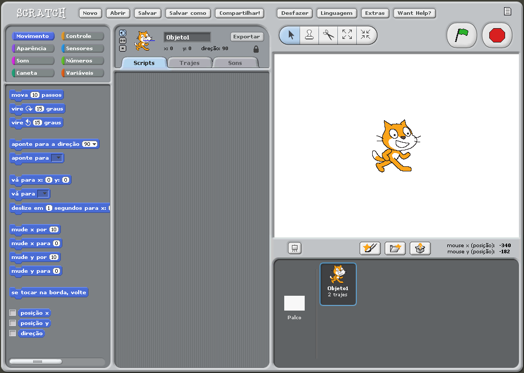 MATERIAL DE APRESENTAÇÃO DO SCRATCH 1 Scratch é uma nova linguagem de programação que permite a criação de histórias, animações, jogos e outras produções.