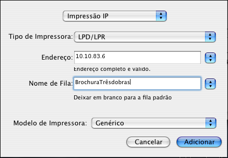 HOT FOLDERS E IMPRESSORAS VIRTUAIS 73 8 Clique em Adicionar. 9 Configure as opções instaláveis.