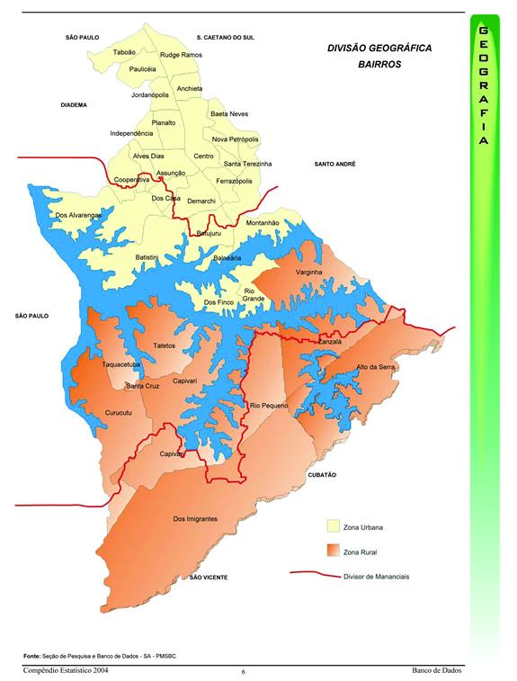 O MUNICÍPIO DE SÃO BERNARDO DO CAMPO Área total: 407,1