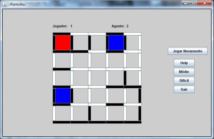 7.1. Jogo dos pontinhos 65 quarta aresta a um quadrado o jogador que a efetuou contabiliza um ponto pela marcação deste quadrado, preenchendo este quadrado com sua cor.