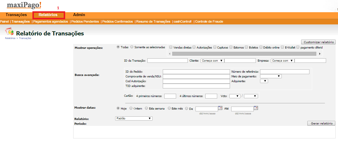 Clique no ícone destacado na imagem acima para confirmar o cancelamento. 15.3 Capturar Pedidos Uma transação que foi Autorizada, somente será finalizada se for Capturada.