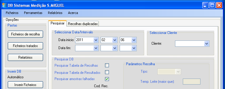 produtor; data/hora da coleta; máquina; temperatura do leite; temperatura das