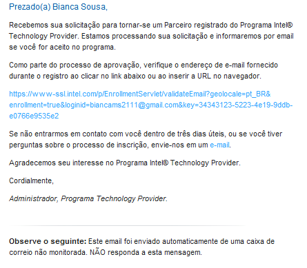 Como se cadastrar 4 Confirmação do cadastro por e-mail Clique