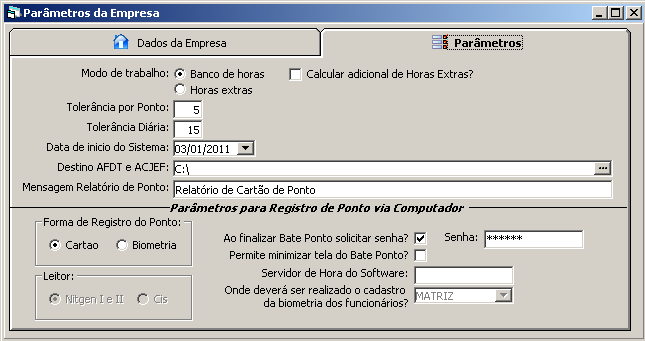 CNPJ: Digite o CNPJ da empresa UF: Digite o Estado da empresa IE: Digite a Inscrição Estadual da empresa CEI: Insira o CEI da empresa Telefone: Digite o Telefone da empresa Fax: Digite o telefone do