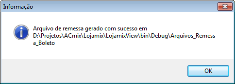 Gerar Arquivo de Remessa Acessar o menu Financeiro Gerar Arquivos de Remessa Selecionar os Boletos que se deseja fazer o arquivo de remessa (pode ser quantos boletos quiser por arquivo)