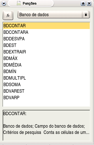 Nela, as funções disponíveis no OpenOffice.org Calc estão organizadas por categorias e serão mostradas na área de Funções, logo abaixo do campo de Categoria. 8.9.