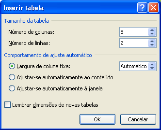 Inserindo Tabela 1º Aba Inserir 2º Definindo a quantidade de linhas e colunas que irão aparecer 3º Selecione a Tabela Como: do lado esquerdo no início da tabela coloque o