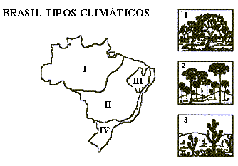 104) (Unirio-1999) A respeito do clima da região destacada no mapa, assinale a opção correta. A) Aparece na periferia dos desertos, sem ocorrência de chuvas durante o ano.