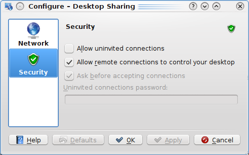 A opção de Anunciar o serviço na rede controla se o Desktop Sharing notifica os convites na rede usando o SLP (sigla, do inglês, para Protocolo de Localização de Serviço).