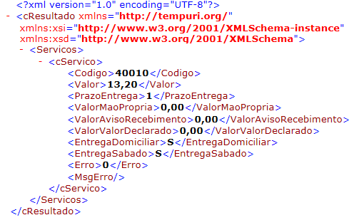 Exemplo do XML