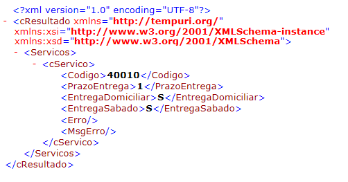 Exemplo do XML