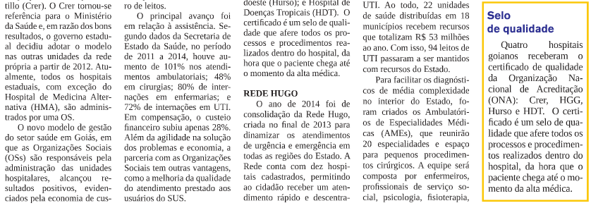 O POPULAR Página 16 Agenda Goiás Saúde Pública em Goiás se