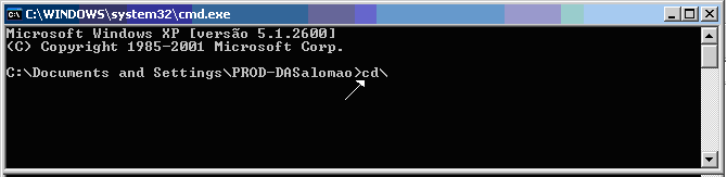Digitar cmd e Clicar em Ok (figura 33). Figura 33 Uma tela do DOS será apresentada (figura 34).