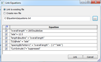 Equações Vincular a arquivos externos Para exportar equações usando Vincular ao arquivo externo na caixa de diálogo Equações: 1.