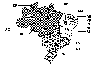 brasileiro apresenta uma forma irregular, pois se alarga na porção setentrional e se estreita na porção meridional.