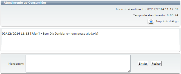 Para selecionar atendimento em um canal, basta clicar sobre o status Disponível e automaticamente será redirecionado para a tela da fila de atendimento.