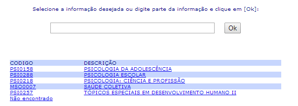 Ao clicar em preencher, será aberta a tela para seleção das