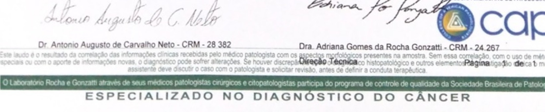 24 A cavidade cística foi aspirada com um aspirador cirúrgico descartável (Indusbello Fabricado em Londrina, PR); Colocação de gaze impregnada com creme antibiótico; Orientações ao paciente quanto