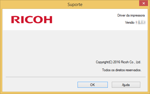 7. Drivers Suporte Número da versão A janela [Suporte] fornece