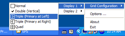 A configuração de Acer GridVista é simples: 1 Execute o Acer GridVista e seleccione a configuração preferida para o ecrã de cada monitor a partir da barra de