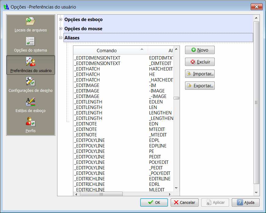 Aliases MML-Projetos de Arquitetura - CAD 2D - DraftSight - Comandos de desenho e